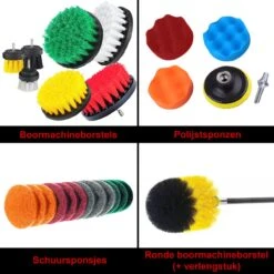 Borstelset Boormachine 25 Delig Per 2 - Schuursponsjes- Schrobborstel - Boorborstel - Schuurborstel - Borstel Boormachine - Schoonmaakborstel - Reinigingsborstel - Tapijtreiniger - Borstelset -Winkel Voor Schoonmaakartikelen 1200x1200 1627