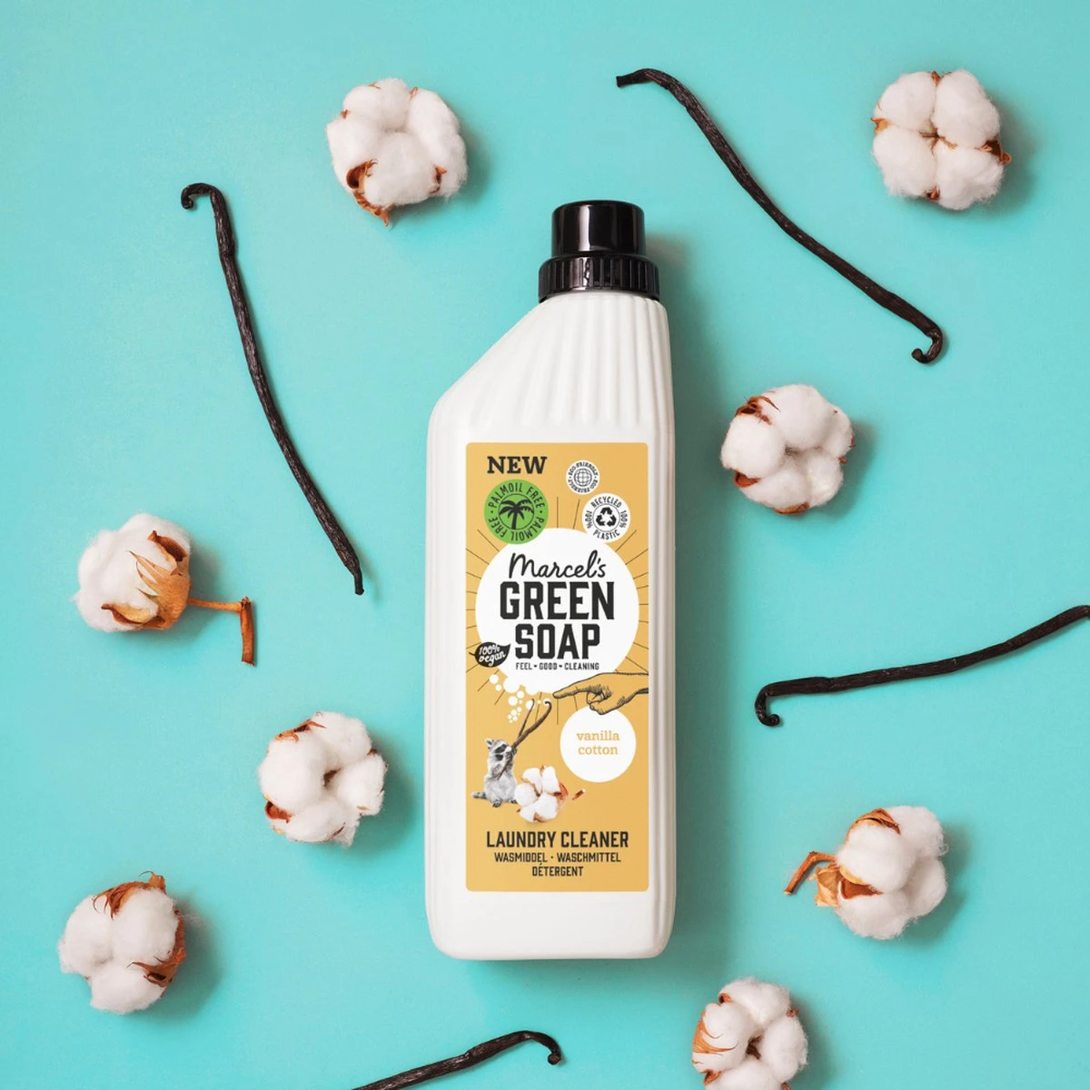 Marcel's Green Soap Wasmiddel Vanille & Katoen - 19 Wasbeurten - 1 Liter - Palmolievrij 3 Marcel's Green Soap Wasmiddel Vanille & Katoen - 19 Wasbeurten - 1 Liter - Palmolievrij - Afbeelding 3