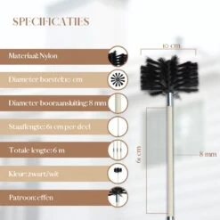 Waay Lifestyle Schoorsteenveegset - Schoorsteenborstel 6 Meter - Schoorsteenreiniger - Schrobborstels - Schoorsteenveger - Flexibele Steel - Geschikt Voor Boormachine - Wit -Winkel Voor Schoonmaakartikelen 1200x1200 1659