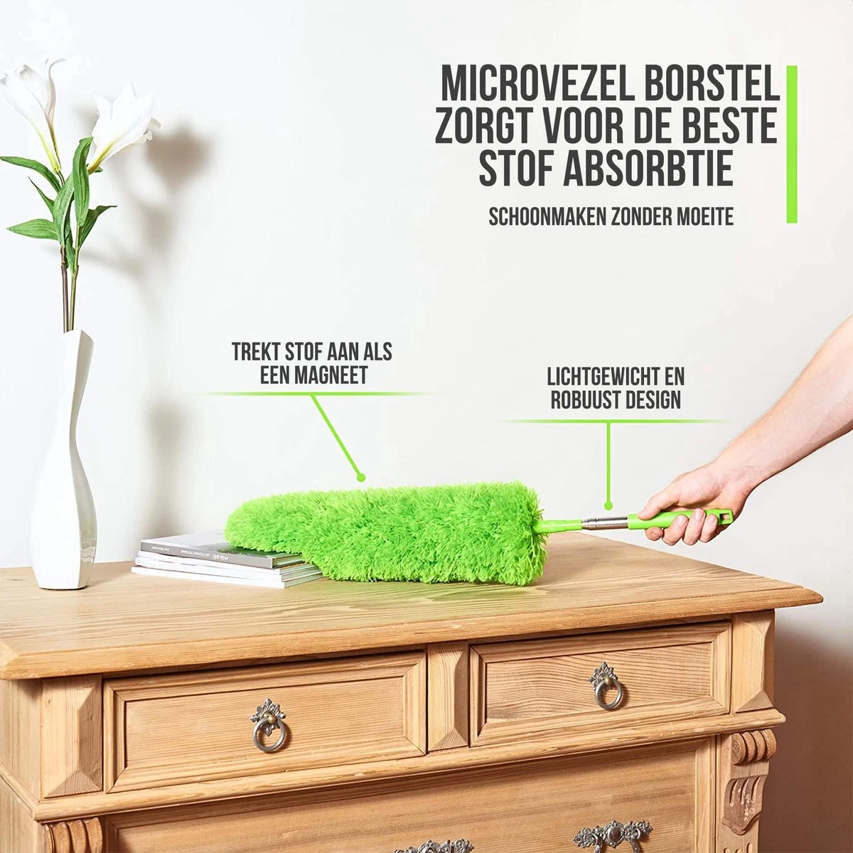 Strex Telescopische Plumeau Met Telescoopsteel - 60 Tot 140 Cm - Uitschuifbaar - Wasbaar - Flexibel 360° Draaibaar - Microvezel Ragebol 2 Strex Telescopische Plumeau Met Telescoopsteel - 60 Tot 140 Cm - Uitschuifbaar - Wasbaar - Flexibel 360° Draaibaar - Microvezel Ragebol - Afbeelding 2