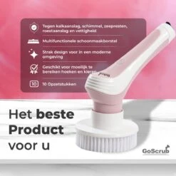GoScrub® Elektrische Schoonmaakborstel – Elektrische Schrobber - Schrobborstel – Voor Badkamer Of Keuken – Schrobber Met Steel – Luiwagen – Polijstmachine - Roze -Winkel Voor Schoonmaakartikelen 1200x1200 1713