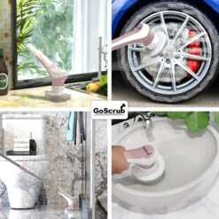 GoScrub® Elektrische Schoonmaakborstel – Elektrische Schrobber - Schrobborstel – Voor Badkamer Of Keuken – Schrobber Met Steel – Luiwagen – Polijstmachine - Roze -Winkel Voor Schoonmaakartikelen 1200x1200 1715