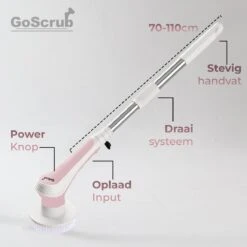 GoScrub® Elektrische Schoonmaakborstel – Elektrische Schrobber - Schrobborstel – Voor Badkamer Of Keuken – Schrobber Met Steel – Luiwagen – Polijstmachine - Roze -Winkel Voor Schoonmaakartikelen 1200x1200 1716