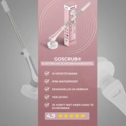 GoScrub® Elektrische Schoonmaakborstel – Elektrische Schrobber - Schrobborstel – Voor Badkamer Of Keuken – Schrobber Met Steel – Luiwagen – Polijstmachine - Roze -Winkel Voor Schoonmaakartikelen 1200x1200 1718