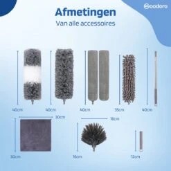 Woodoro Ragebol Uitschuifbaar Complete 9-Delige Set - Verstelbare Telescoopsteel - Plumeau - RVS - Zwart & Grijs -Winkel Voor Schoonmaakartikelen 1200x1200 1821
