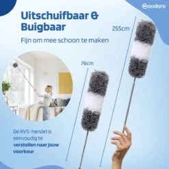 Woodoro Ragebol Uitschuifbaar Complete 9-Delige Set - Verstelbare Telescoopsteel - Plumeau - RVS - Zwart & Grijs -Winkel Voor Schoonmaakartikelen 1200x1200 1826