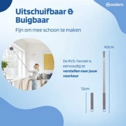 Woodoro Ragebol Uitschuifbaar Complete 9-Delige Set - Verstelbare Telescoopsteel - Plumeau - RVS - Zwart & Grijs -Winkel Voor Schoonmaakartikelen 1200x1200 1827