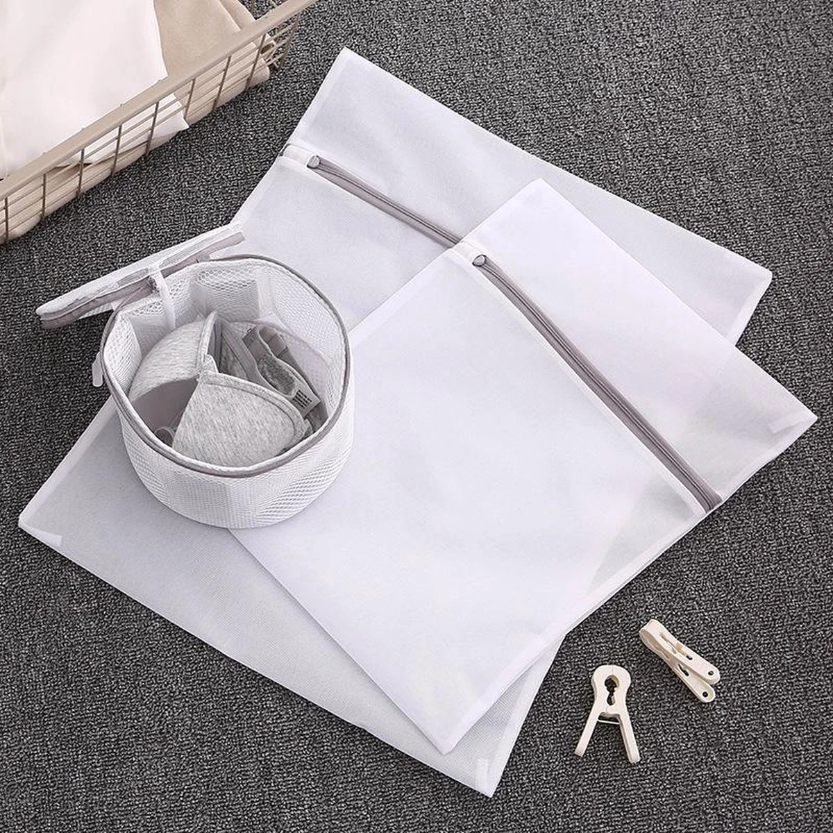 Merkloos Waszak 4 Delig - 1x Groot (50x60 Cm) - 1x Middel ( 40x50cm) - 1x Normaal (30x40cm) - 1x BH (17x15cm) 4 Merkloos Waszak 4 Delig - 1x Groot (50x60 Cm) - 1x Middel ( 40x50cm) - 1x Normaal (30x40cm) - 1x BH (17x15cm) - Afbeelding 4