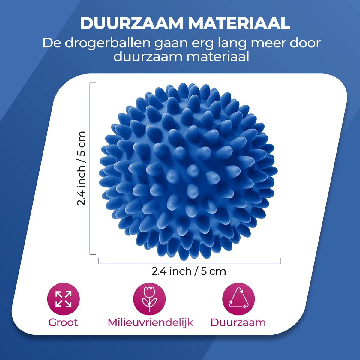 Roegaarden Drogerballen - Wasbollen - 6 Stuks - Siliconen - Sneller Droog - Anti-kreuk 4 Roegaarden Drogerballen - Wasbollen - 6 Stuks - Siliconen - Sneller Droog - Anti-kreuk - Afbeelding 4