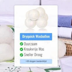 DRYQUICK Drogerballen- Wasbollen- Duurzaam Schapenwol - Herbruikbaar- 6 XL Wasballen Wit -Winkel Voor Schoonmaakartikelen 1200x1200 576