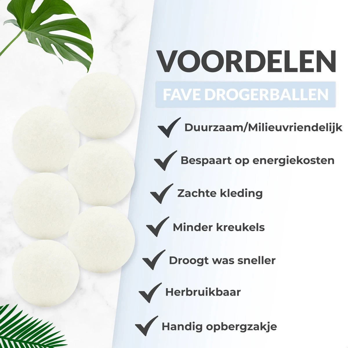 FAVE Drogerballen XL - 6 Stuks - Inclusief Opbergzakje - Wasbol - Wasballen - Doseerbol - Droogballen - Duurzaam 5 FAVE Drogerballen XL - 6 Stuks - Inclusief Opbergzakje - Wasbol - Wasballen - Doseerbol - Droogballen - Duurzaam - Afbeelding 5