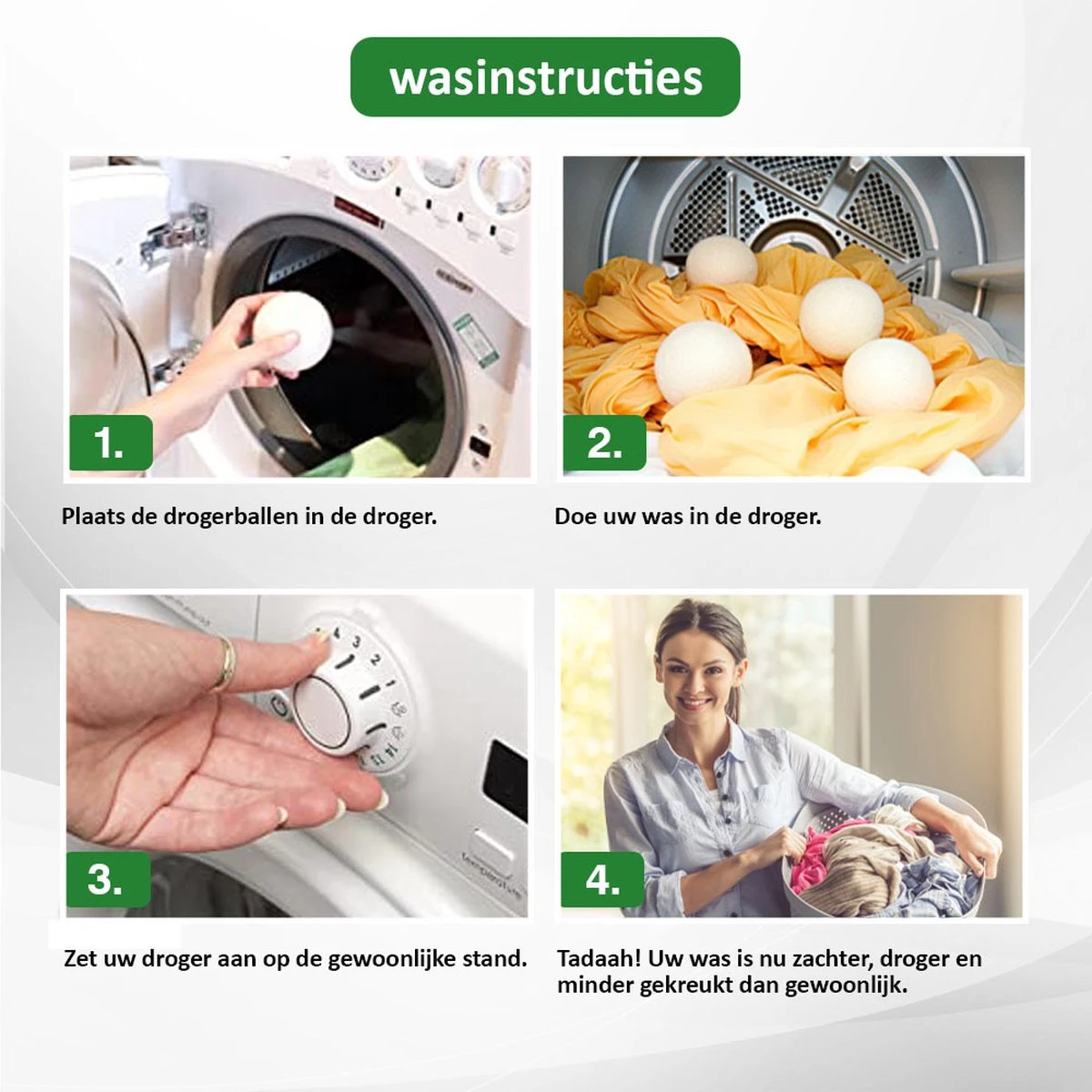 Droger Ballen Wol - Wasdroger Herbruikbare Wollen Droger Ballen - Droogballen Voor Snellere Droogtijd- Set 6 Stuks - Swilix 7 Droger Ballen Wol - Wasdroger Herbruikbare Wollen Droger Ballen - Droogballen Voor Snellere Droogtijd- Set 6 Stuks - Swilix - Afbeelding 7