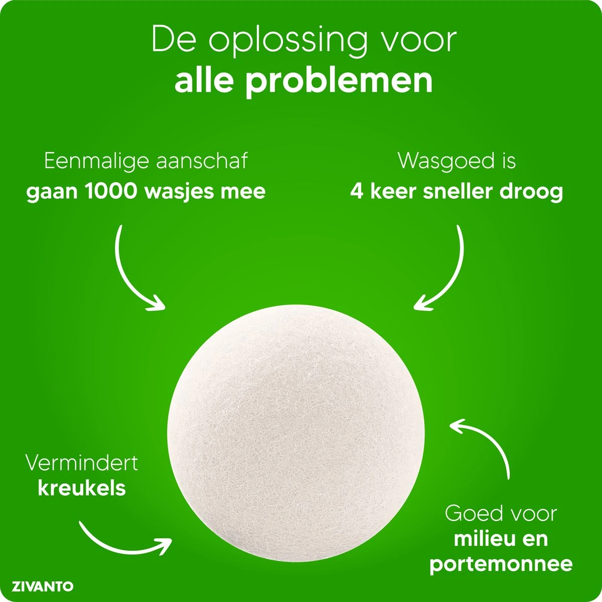 Drogerballen - Droogballen Voor Wasdrogers - Wasdrogerballen, Wasbollen & Wasballen - 100% Diervriendelijk, Duurzaam & Herbruikbaar - Duurzaam Cadeau - Energie Besparen - RWS Wol & Zero Waste - 6 Stuks Van Zivanto 4 Drogerballen - Droogballen Voor Wasdrogers - Wasdrogerballen, Wasbollen & Wasballen - 100% Diervriendelijk, Duurzaam & Herbruikbaar - Duurzaam Cadeau - Energie Besparen - RWS Wol & Zero Waste - 6 Stuks Van Zivanto - Afbeelding 4