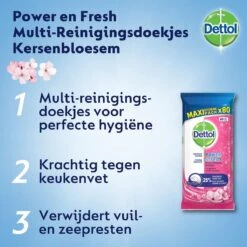 Dettol - Schoonmaakdoekjes - Power & Fresh - Kersenbloesem - 80 Stuks X8 8 Dettol - Schoonmaakdoekjes - Power & Fresh - Kersenbloesem - 80 Stuks X8 -Winkel Voor Schoonmaakartikelen 1200x1200 869