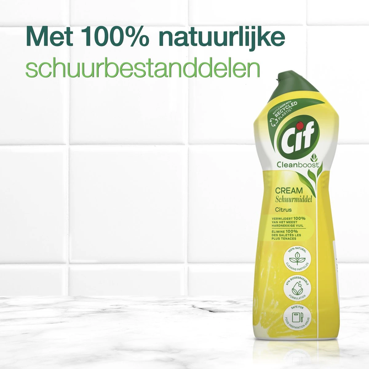 Cif CleanBoost Cream Citroen Schuurmiddel - 8 X 750 Ml - Voordeelverpakking 4 Cif CleanBoost Cream Citroen Schuurmiddel - 8 X 750 Ml - Voordeelverpakking - Afbeelding 4