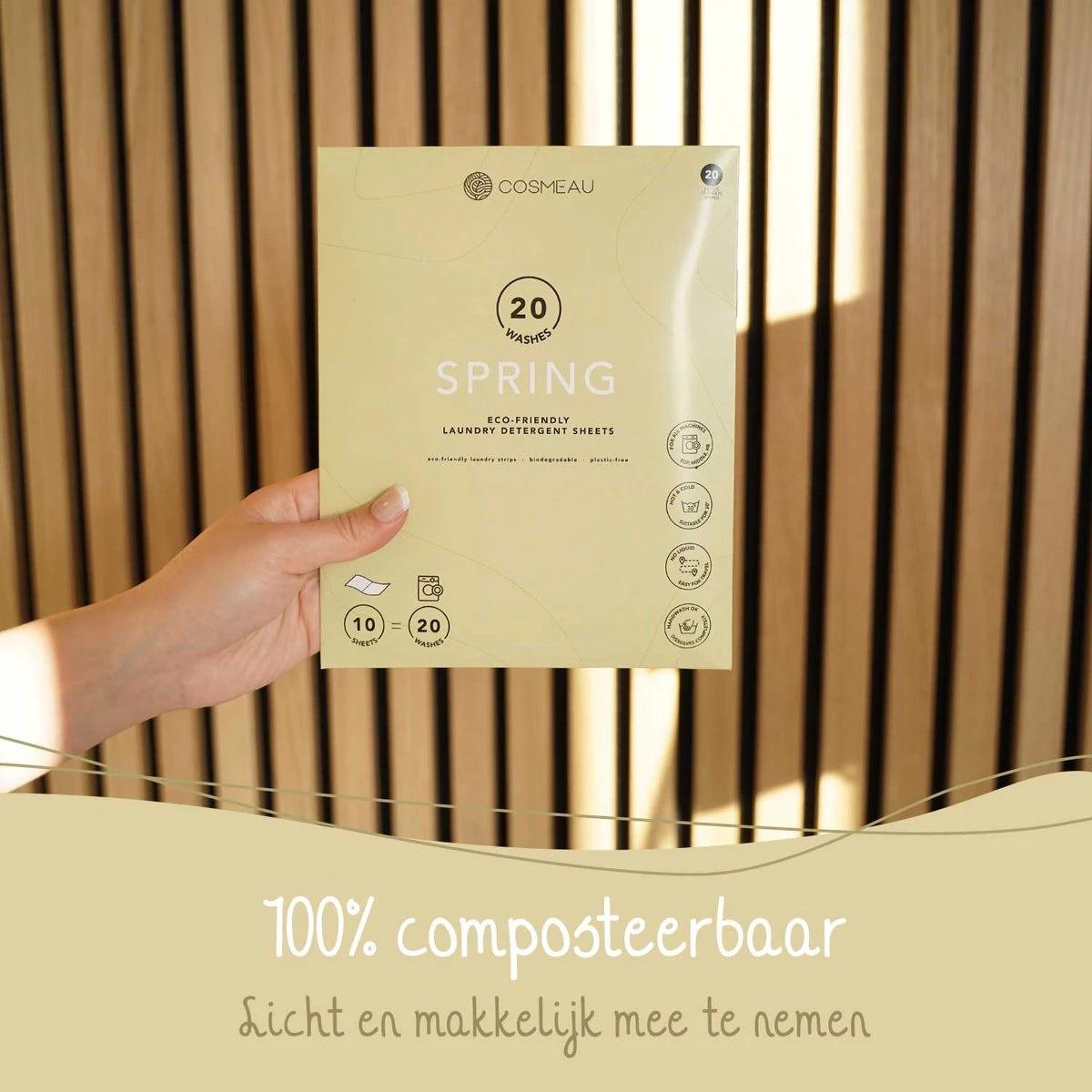 Cosmeau Wasmiddel Wasstrips 20 Wasbeurten Lentefris Wasvellen Wasdoekjes Detergent Sheets Wasdoekjes Proefpakket - Plasticvrij Biologisch Afbreekbaar 3 Cosmeau Wasmiddel Wasstrips 20 Wasbeurten Lentefris Wasvellen Wasdoekjes Detergent Sheets Wasdoekjes Proefpakket - Plasticvrij Biologisch Afbreekbaar - Afbeelding 3