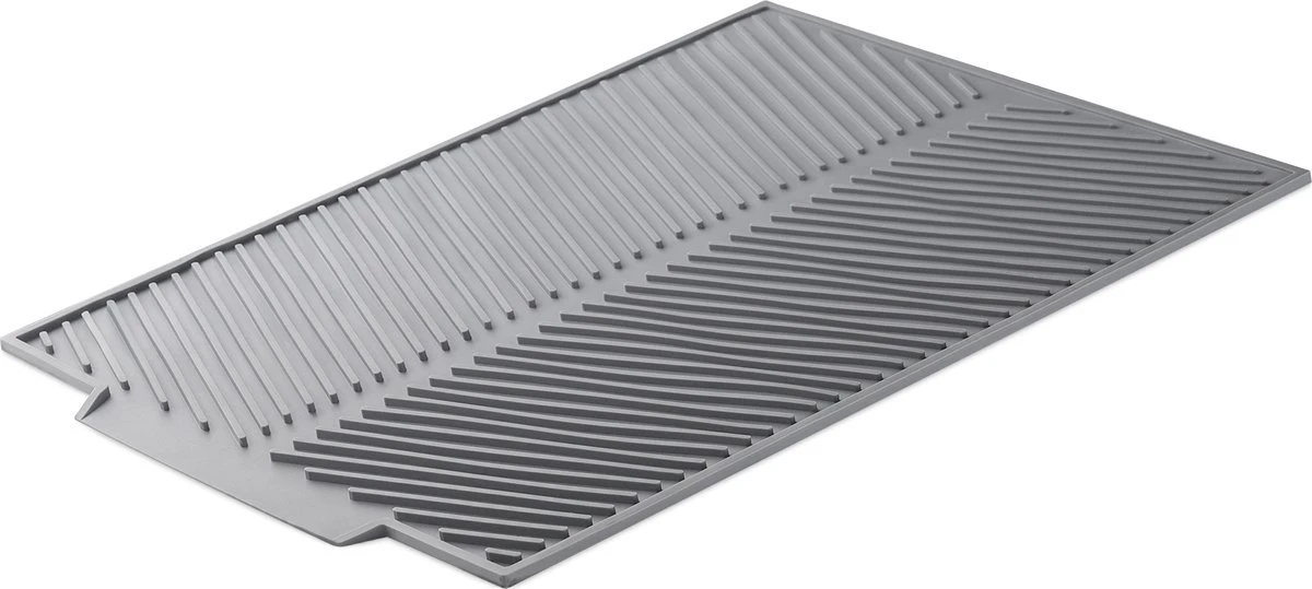 Navaris Siliconen Droogmat Met Afvoer - Aanrecht Droogmat Voor Afwas, Borden, Bestek, Glazen - Grijs 1 Navaris Siliconen Droogmat Met Afvoer - Aanrecht Droogmat Voor Afwas, Borden, Bestek, Glazen - Grijs