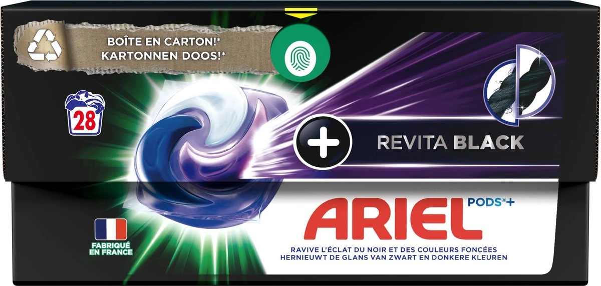 Ariel Wasmiddel Pods + Revitablack - Voor De Zwarte Was - 4 X 28 Wasbeurten - Voordeelverpakking 4 Ariel Wasmiddel Pods + Revitablack - Voor De Zwarte Was - 4 X 28 Wasbeurten - Voordeelverpakking - Afbeelding 4
