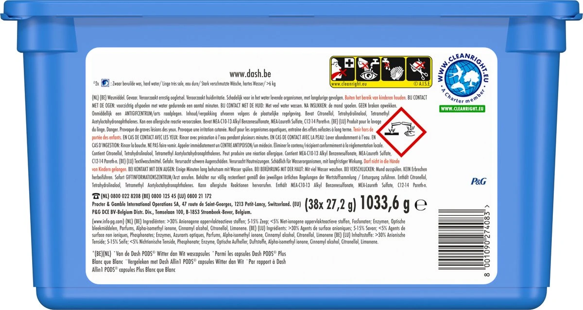 Dash Platinum Wasmiddel Pods - Wascapsules - Extra Reinigingskracht - Voordeelverpakking 3 X 38 Wasbeurten 2 Dash Platinum Wasmiddel Pods - Wascapsules - Extra Reinigingskracht - Voordeelverpakking 3 X 38 Wasbeurten - Afbeelding 2