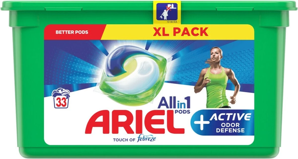 Ariel All In 1 Pods Actieve Geurbestrijding Wasmiddel - Voordeelverpakking 3 X 33 Wasbeurten - Wasmiddel Pods 8 Ariel All In 1 Pods Actieve Geurbestrijding Wasmiddel - Voordeelverpakking 3 X 33 Wasbeurten - Wasmiddel Pods - Afbeelding 8