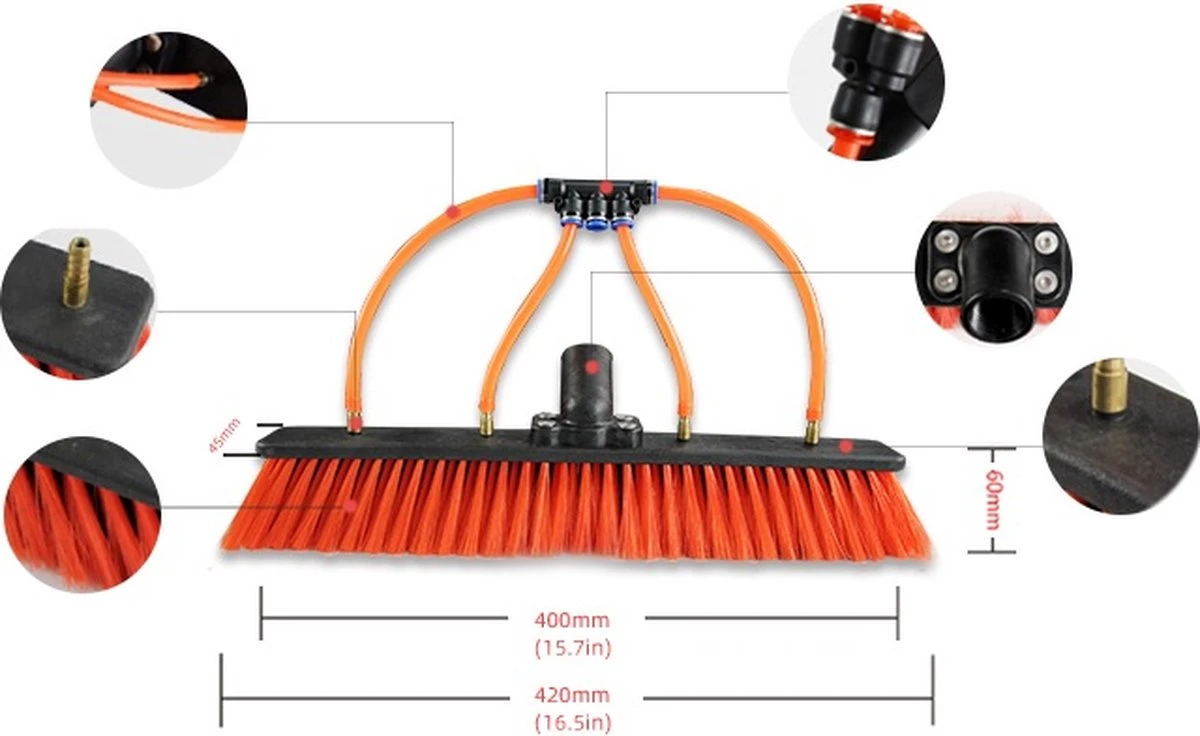 Aqua2Go Telescoopsteel 7,2 Meter - Lichtgewicht Aluminium - 40 Cm. Borstel - Ramen Wassen - Zonnepanelen 7 Aqua2Go Telescoopsteel 7,2 Meter - Lichtgewicht Aluminium - 40 Cm. Borstel - Ramen Wassen - Zonnepanelen - Afbeelding 7