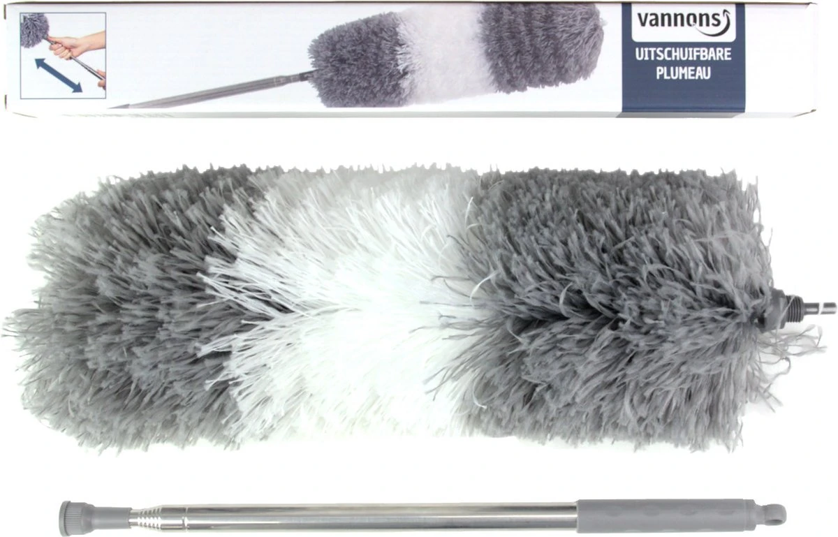 Vannons - Plumeau - Ragebol - Plumeau Uitschuifbaar Tot 245 Cm - Met Telescoopsteel - Wasbaar Microvezel - Grijs Wit 6 Vannons - Plumeau - Ragebol - Plumeau Uitschuifbaar Tot 245 Cm - Met Telescoopsteel - Wasbaar Microvezel - Grijs Wit - Afbeelding 6