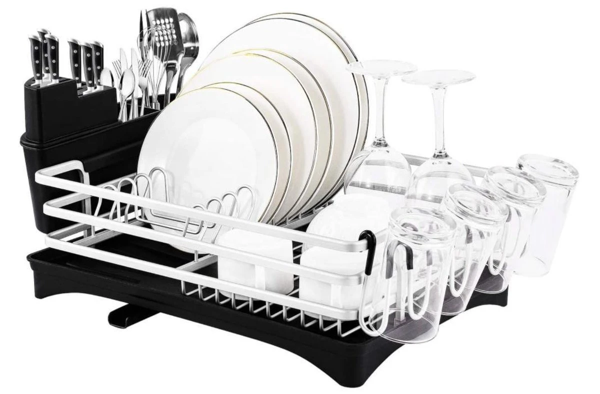 Doogo® Afdruiprek Met Bestekkorf En Lekbak Voor Keukenborden En Bestek Afdruiprek Met Draaibare Uitloop 8 Doogo® Afdruiprek Met Bestekkorf En Lekbak Voor Keukenborden En Bestek Afdruiprek Met Draaibare Uitloop - Afbeelding 8