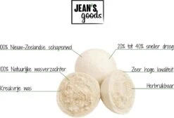 Jean's Goods Drogerballen - Droogballen - Wasdrogerballen - Wasdroger Ballen - Wasbol - Wasbollen - Wasballen - Energiebesparende Producten - Energiebesparend - Duurzaam Cadeau - RWS Wol - Zero Waste - Wasverzachter - Beige - 6 Stuks -Winkel Voor Schoonmaakartikelen 1200x818