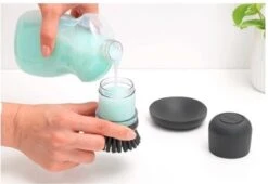 Brabantia Sink Side Afwasborstel - Met Zeepdispenser- Dark Grey -Winkel Voor Schoonmaakartikelen 1200x824