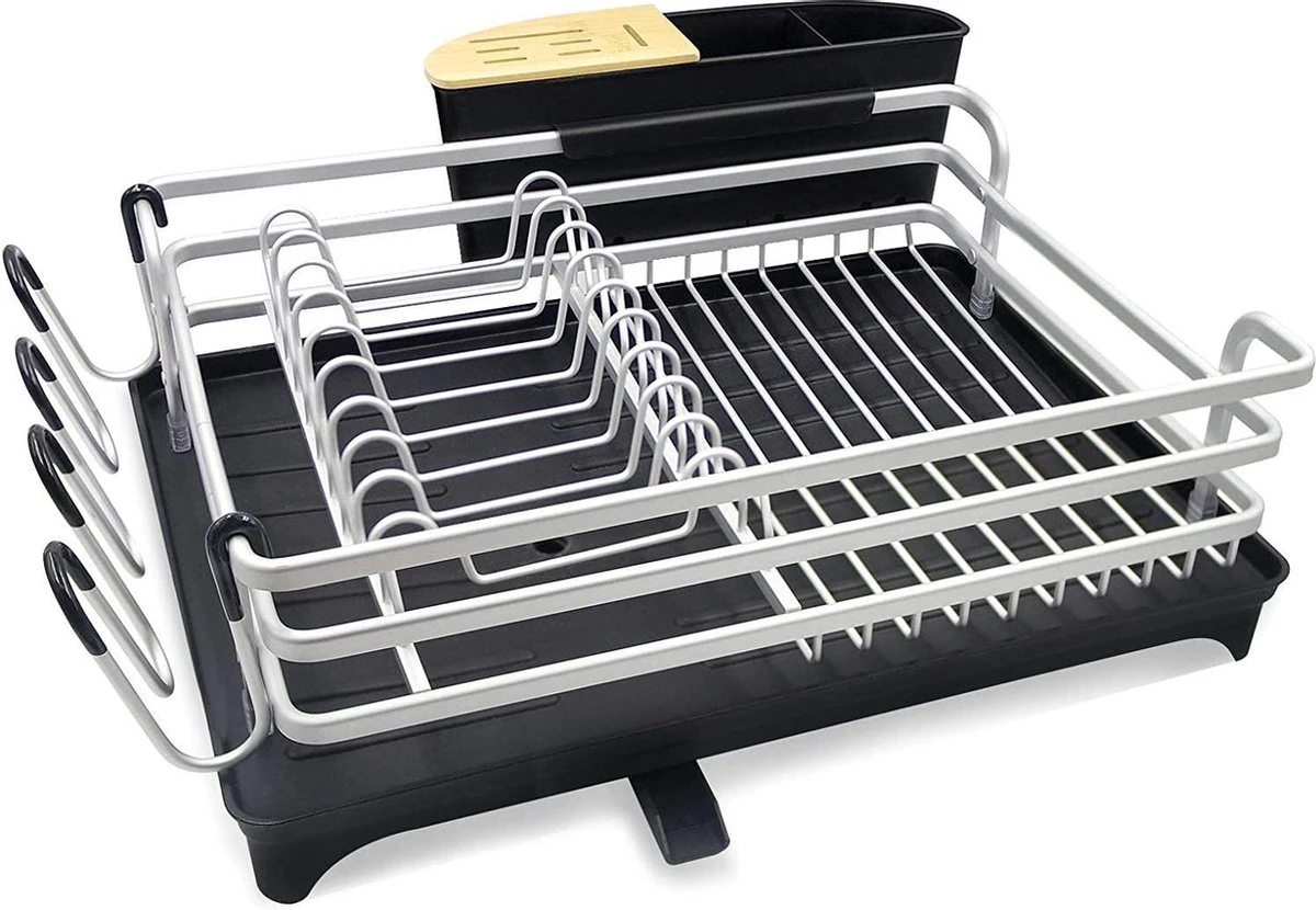 Doogo® Afdruiprek Met Bestekkorf En Lekbak Voor Keukenborden En Bestek Afdruiprek Met Draaibare Uitloop 1 Doogo® Afdruiprek Met Bestekkorf En Lekbak Voor Keukenborden En Bestek Afdruiprek Met Draaibare Uitloop