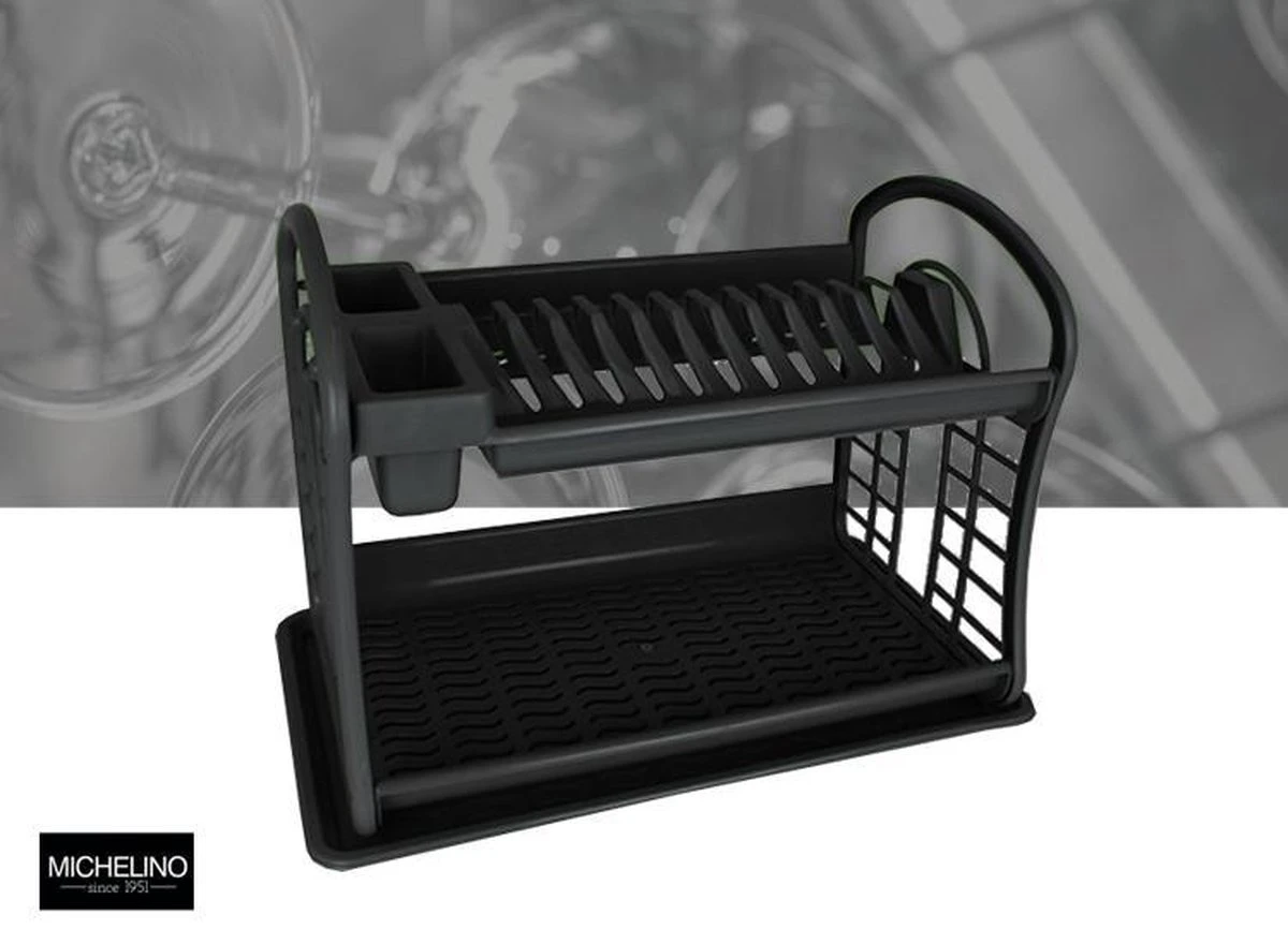 Hoffmans Afdruiprek - 2 Verdiepingen - 47x28x34 Cm 2 Hoffmans Afdruiprek - 2 Verdiepingen - 47x28x34 Cm - Afbeelding 2