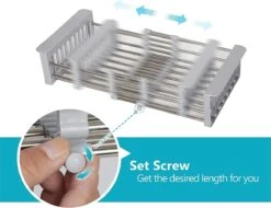 IBright Verstelbare Keukenrek - Gootsteen Mand - Afdruiprek – Vergiet – Verstelbaar In Lengte - Uitschuifbaar - RVS Grijs 17 IBright Verstelbare Keukenrek - Gootsteen Mand - Afdruiprek – Vergiet – Verstelbaar In Lengte - Uitschuifbaar - RVS Grijs -Winkel Voor Schoonmaakartikelen 1200x925