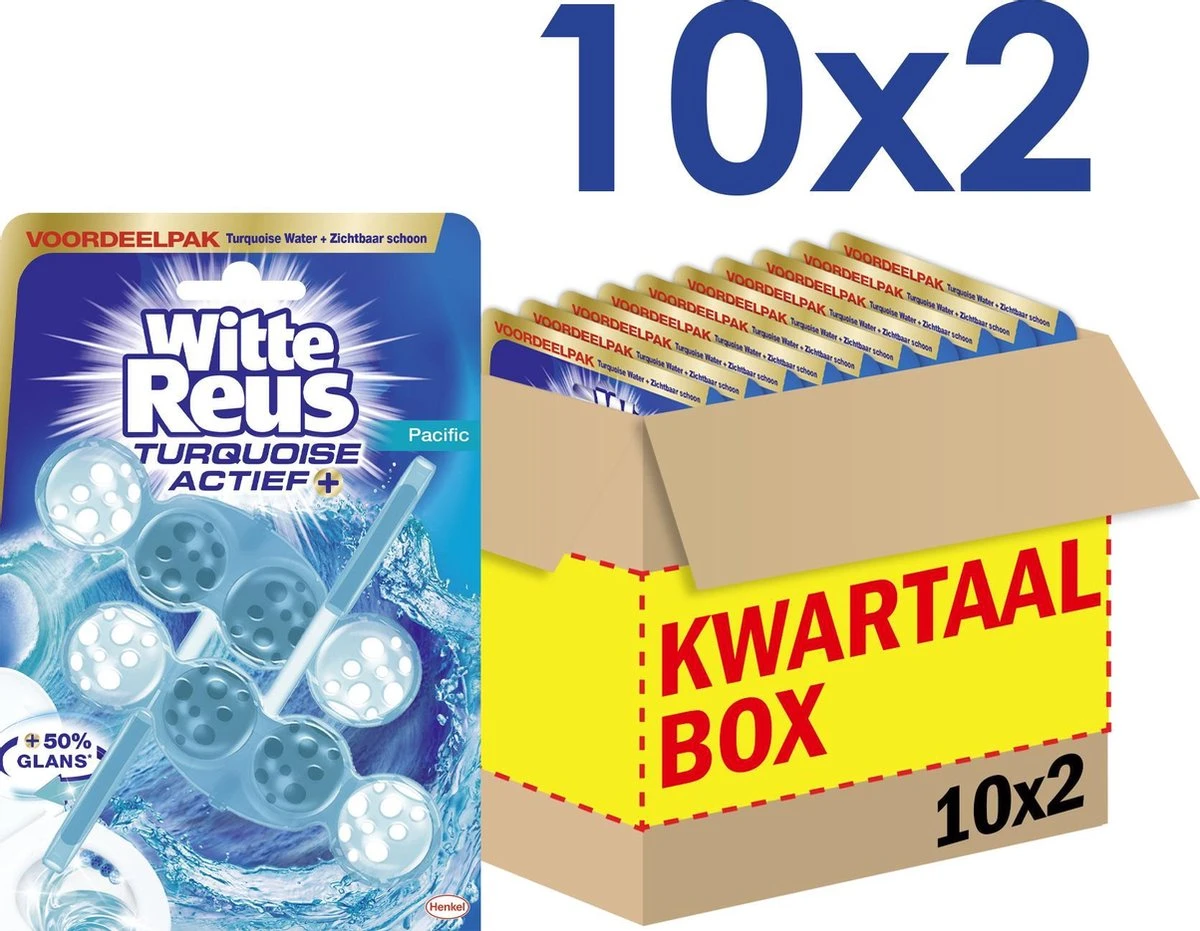 Witte Reus Turquoise Actief Toiletblok WC Blokjes Voordeelverpakking - 20 Stuks 6 Witte Reus Turquoise Actief Toiletblok WC Blokjes Voordeelverpakking - 20 Stuks - Afbeelding 6