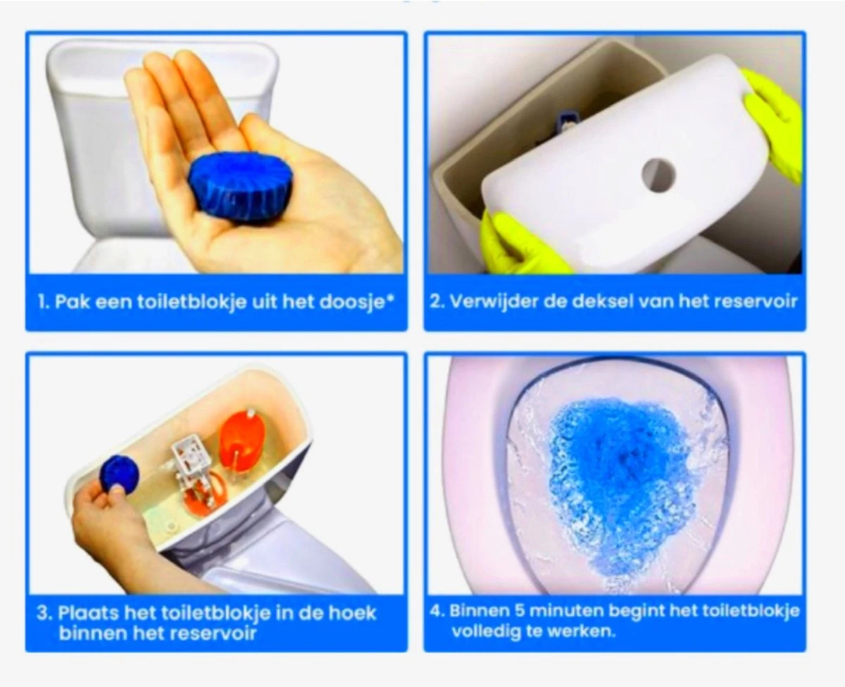 DONGOODS® Toiletblokjes Voor Inbouwreservoirs – WC-blokjes – Toiletblokken In Een Voordeelverpakking – 12 Stuks 4 DONGOODS® Toiletblokjes Voor Inbouwreservoirs – WC-blokjes – Toiletblokken In Een Voordeelverpakking – 12 Stuks - Afbeelding 4
