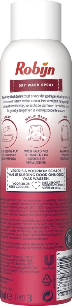 Robijn Pink Sensation Dry Wash Spray - 6 X 200 Ml - Voordeelverpakking -Winkel Voor Schoonmaakartikelen 282x1200