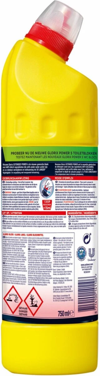Glorix Bleek - Orginal 750ML 2 Glorix Bleek - Orginal 750ML - Afbeelding 2