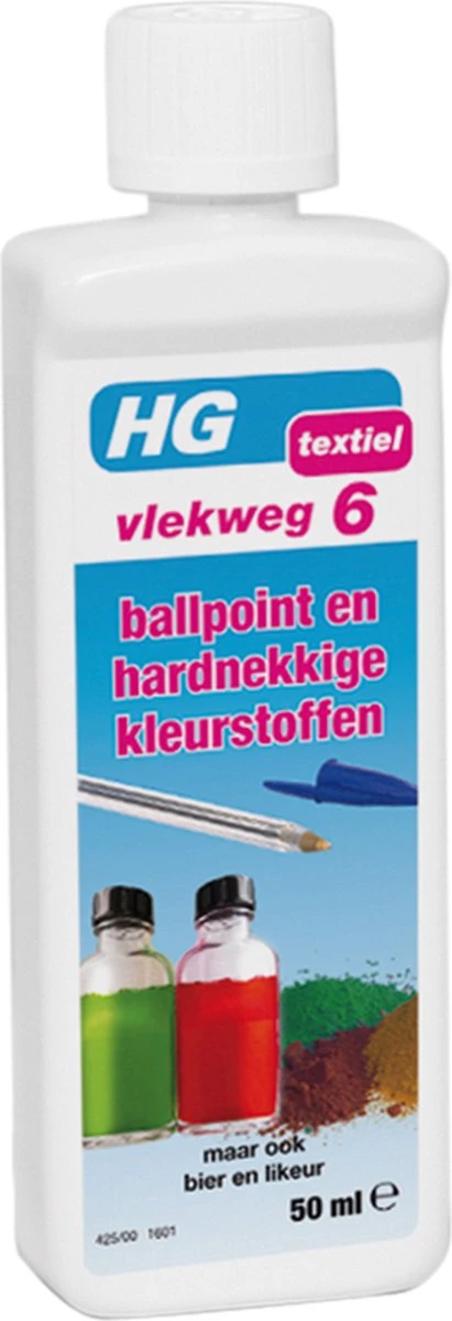 HG Vlekweg 6 - 50ml- Voor O.a. Vlekken Van Ballpoint & Hardnekkige Kleurstoffen 6 HG Vlekweg 6 - 50ml- Voor O.a. Vlekken Van Ballpoint & Hardnekkige Kleurstoffen - Afbeelding 6