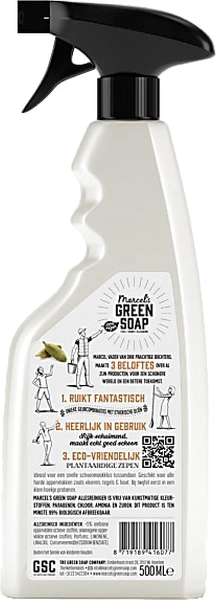 Marcel's Green Soap Allesreiniger Spray - Sandelhout & Kardemom - 500ML 3 Marcel's Green Soap Allesreiniger Spray - Sandelhout & Kardemom - 500ML - Afbeelding 3