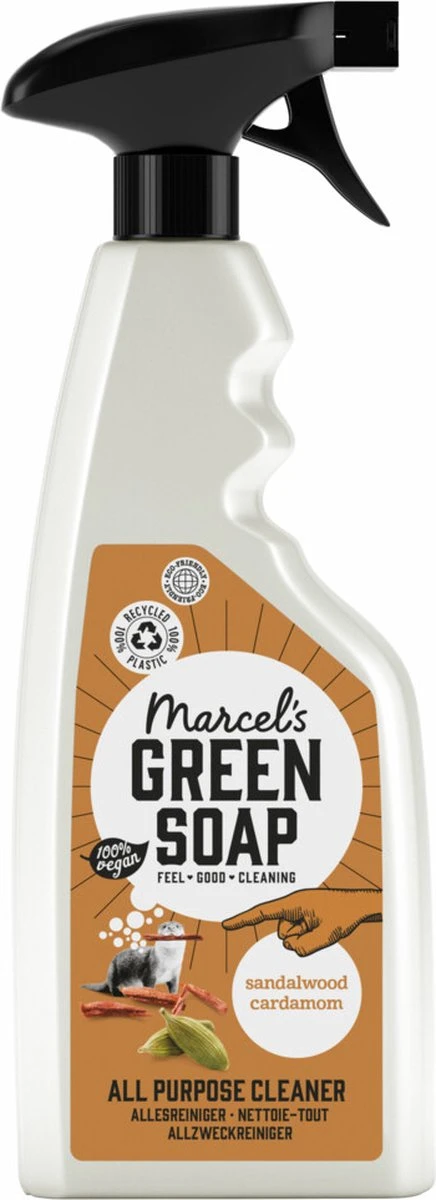 Marcel's Green Soap Allesreiniger Spray - Sandelhout & Kardemom - 500ML 1 Marcel's Green Soap Allesreiniger Spray - Sandelhout & Kardemom - 500ML
