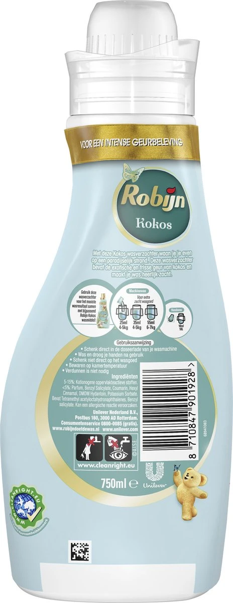 Robijn Collections Kokos Wasverzachter - 4 X 30 Wasbeurten - Voordeelverpakking 3 Robijn Collections Kokos Wasverzachter - 4 X 30 Wasbeurten - Voordeelverpakking - Afbeelding 3