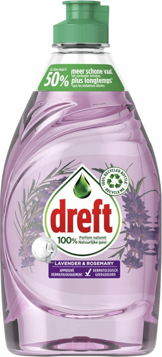 Dreft Naturals Lavender & Rosemary Afwasmiddel - Voordeelverpakking 10x450ml 7 Dreft Naturals Lavender & Rosemary Afwasmiddel - Voordeelverpakking 10x450ml - Afbeelding 7