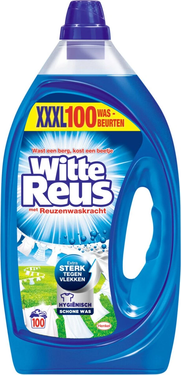 Witte Reus Gel Wasmiddel- Kwartaalverpakking - 100 Wasbeurten 4 Witte Reus Gel Wasmiddel- Kwartaalverpakking - 100 Wasbeurten - Afbeelding 4