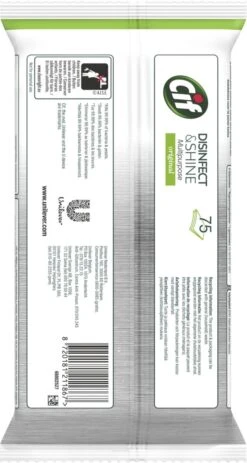 Cif Disinfect & Shine Wipes Doden 99,99% Van De Bacteriën Original Desinfecterende Schoonmaakdoekjes, Van 100% Biologisch Afbreekbaar Textiel 5 X 75 Doekjes 15 Cif Disinfect & Shine Wipes Doden 99,99% Van De Bacteriën Original Desinfecterende Schoonmaakdoekjes, Van 100% Biologisch Afbreekbaar Textiel 5 X 75 Doekjes -Winkel Voor Schoonmaakartikelen 640x1200 1