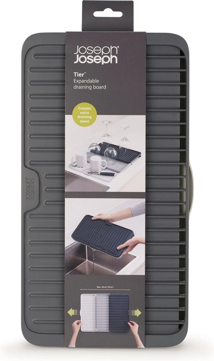 Joseph Joseph - Tier - Afdruipmat - Uitschuifbaar - Grijs 5 Joseph Joseph - Tier - Afdruipmat - Uitschuifbaar - Grijs - Afbeelding 5