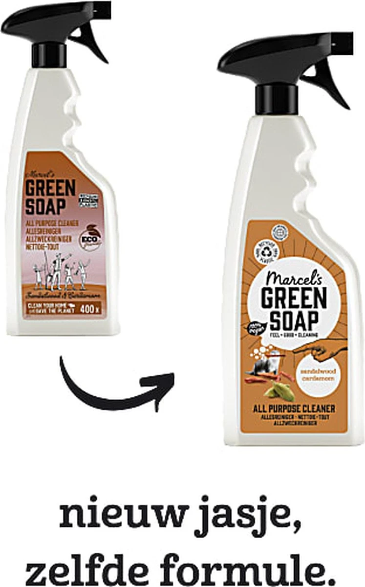 Marcel's Green Soap Allesreiniger Spray - Sandelhout & Kardemom - 500ML 2 Marcel's Green Soap Allesreiniger Spray - Sandelhout & Kardemom - 500ML - Afbeelding 2