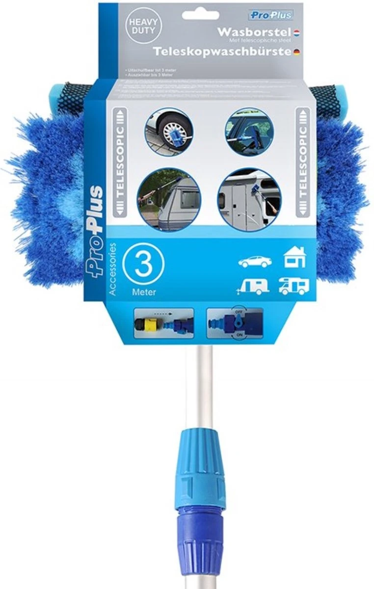 PROPLUS Pro Plus Wasborstel - Heavy Duty - Telescopische Steel - Uitschuifbaar Tot 3 Meter 10 PROPLUS Pro Plus Wasborstel - Heavy Duty - Telescopische Steel - Uitschuifbaar Tot 3 Meter - Afbeelding 10