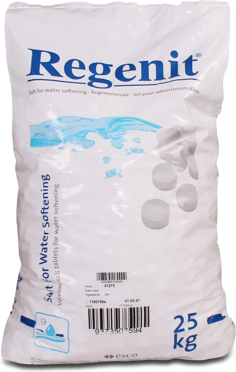 Regenit Onthardingszout Tabletten 25 Kilo Levering 1 Regenit Onthardingszout Tabletten 25 Kilo Levering