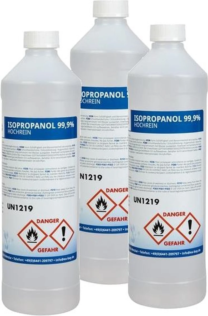 Merkloos Isopropyl / Isopropanol Alcohol 3x 1Liter 1 Merkloos Isopropyl / Isopropanol Alcohol 3x 1Liter