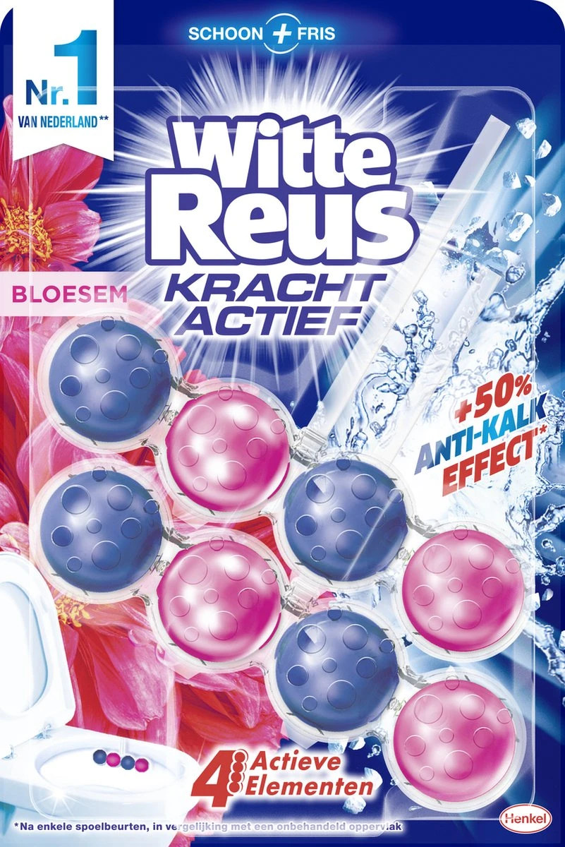 Witte Reus Kracht Actief Toiletblok - Bloesem - WC Blokjes Voordeelverpakking - 20 Stuks 2 Witte Reus Kracht Actief Toiletblok - Bloesem - WC Blokjes Voordeelverpakking - 20 Stuks - Afbeelding 2