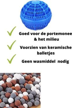 Merkloos V&P Wasbol Set Van 2 - Ecologische Wasbal - Keramische Balletjes - Duurzaam - Blauw - Wasmachine Reiniger - Wasmachine - Zonder Gebruik Van Wasmiddel -Winkel Voor Schoonmaakartikelen 808x1200